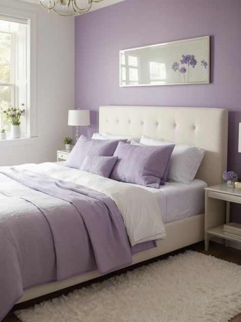 Purple Wall Bedroom, Room Color Ideas Bedroom, Lavender Bedroom, Purple Bedroom Decor, Purple Room Decor, Lavender Room, Purple Bedrooms, Purple Rooms, Bedroom Wall Colors