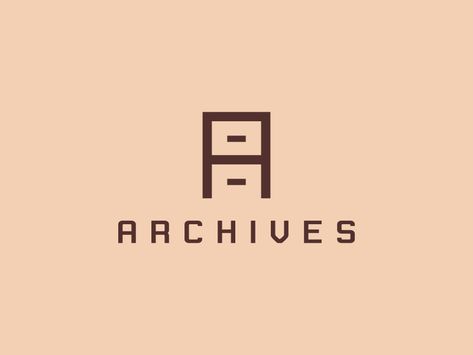 'A' for Archive + A Filing Cabinet & custom typography! Minimal Logos Typography, Minimal Logos Inspiration, Minimal Logo Branding, Logos Photography, Minimal Logos, Logos Vintage, Web Design Mobile, Clever Logo, Trendy Logos