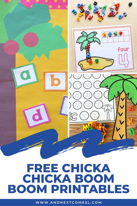 Chicka Chicka Boom Boom Preschool, Chika Chika Boom Boom, Chicka Chicka 123, Chicka Chicka Boom Boom Tree, Chicka Chicka Boom Boom Activities, Preschool Math Printables, Letter C Activities, Alphabet Activities Kindergarten, Chicka Chicka Boom Boom