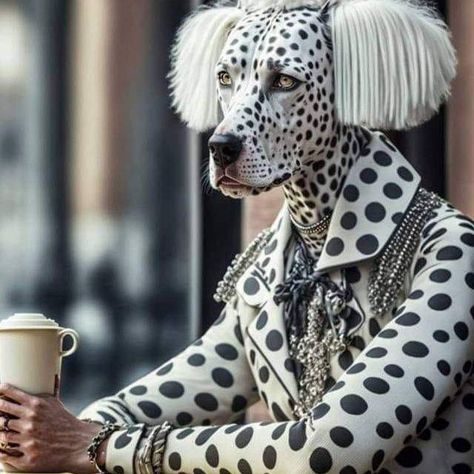 Cosmic Arts Dog Portraits Art, Animal Portraits Art, Foto Art, Portraits From Photos, Weird Animals, Weird And Wonderful, Animal Fashion, Dog Portraits, Dalmatian