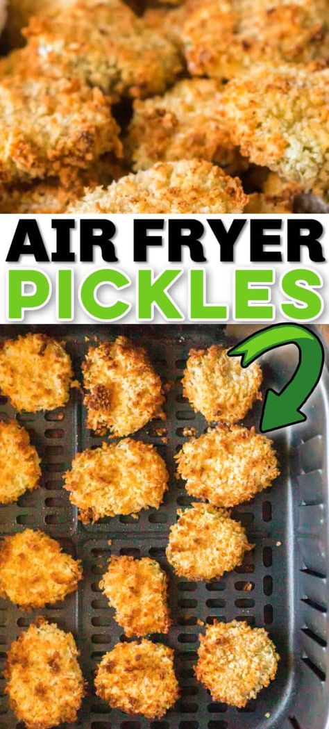 AIR FRYER FRIED PICKLES RECIPE Air Fryer Pickles, Air Fryer Fried Pickles, Air Fryer Recipes Healthy Low Carb, Fried Pickles Recipe, Bacon Wrapped Chicken Bites, Quick Appetizer, Best Air Fryer, Fried Pickles, Quick Appetizers