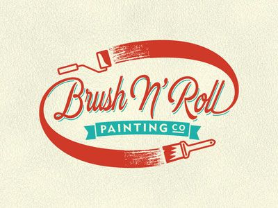 Roll Logo, Painter Business Card, Brush Logo, Painting Logo, Business Identity, Paint Companies, Pop Art Wallpaper, Zentangle Drawings, Paint Effects