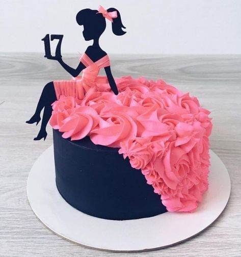 Barbie Dress Birthday Cake Diva Cakes, Teen Cakes, Silhouette Cake, Birthday Cakes For Teens, Birthday Cakes For Women, Beautiful Birthday Cakes, Creative Birthday, Cakes For Women, Beautiful Birthday