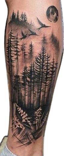 Men's Leg Tattoos, Simple Leg Tattoos, Calf Tattoo Men, Tatoo 3d, Tattoo Band, Forest Tattoo, Animal Sleeve Tattoo, Nature Tattoo Sleeve, Saved Tattoo