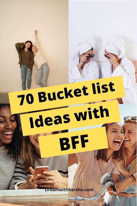 The best bucket list ideas with bestfriend. Things to do with your BFF in 2023. Ultimate bucketlist ideas summer. Read on blog to find out more! Summer bucket list ideas for best friend Ideas With Best Friend, Best Friend Things, Crazy Bucket List, Bff Bucket List, Summer Bucket List Ideas, Best Friend Bucket List, Best Bucket List, Friend Things, With Best Friend