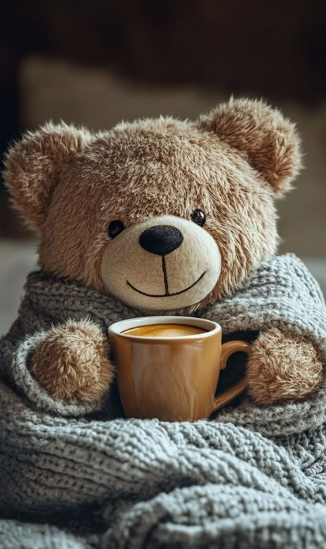 Bear Wallpaper Aesthetic, Good Morning Cute, Cute Teddy Bear Pics, Teddy Bear Images, Good Morning Greeting Cards, Teddy Bear Wallpaper, Good Morning Coffee Images, Teddy Bear Pictures, Coffee Wallpaper