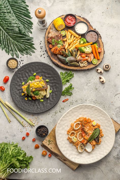 Continental Food Photography, Flat Lay Food Photography, Menu Photography, World Street Food, Food Set Up, Food Flatlay, Best Food Photography, Food Photoshoot, Food Menu Design