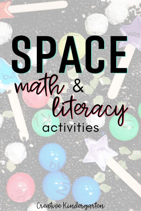 Learning About Space Activities, Math Space Activities, Space Theme Literacy Activities, Space Maths Activities, Outer Space Language Activity, Solar System Math Activities Preschool, Space Stem Activities For Kindergarten, Universe Kindergarten Activities, Space Name Activities