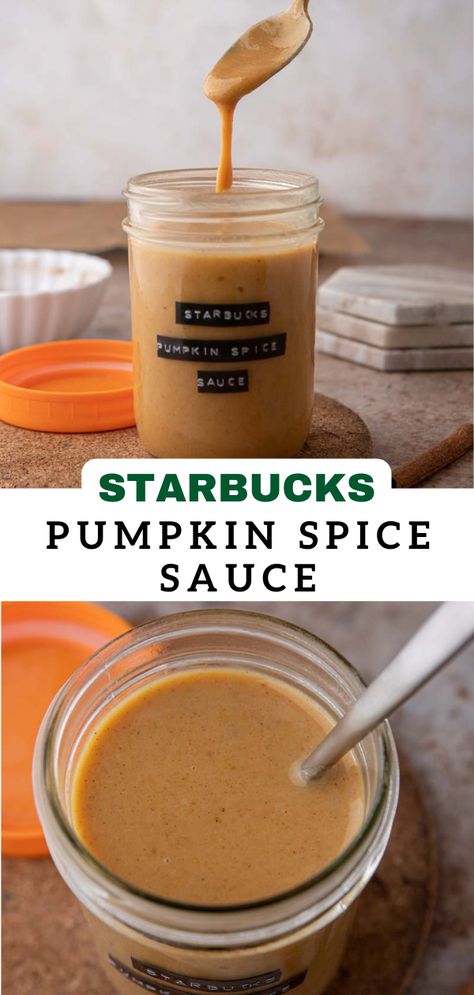 Pumpkin Spice Sauce Recipe, Sauce For Coffee, Pumpkin Spice Sauce, Pumpkin Spice Syrup Recipe, Homemade Starbucks, Lifestyle Of A Foodie, Pumpkin Cravings, Homemade Pumpkin Spice Latte, Starbucks Pumpkin Spice Latte