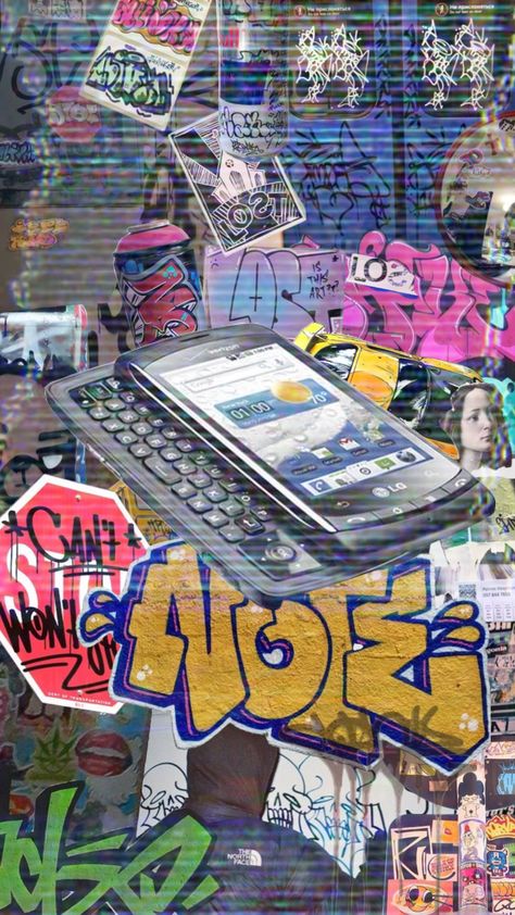 #2000s #90s #dumbphone #phone #vibes #graffiti #aesthetic #grung #vintage #retro #trendy Y2k Graffiti, Graffiti Aesthetic, Graffiti Wallpaper, Graffiti Designs, Clipboard, Phone Wallpapers, Phone Wallpaper, The North Face, Graffiti