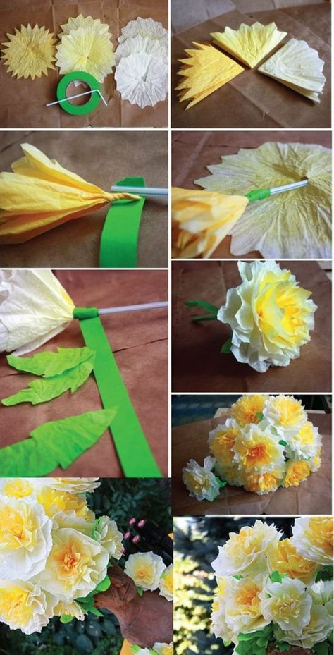 3 Marvelously Easy Paper Flower Wall Hanging Ideas | Home Decor Ideas | Paper Craftscraftwallhanging Kerajinan Diy, Săpunuri Handmade, Make Paper Flowers, Coffee Filter Flowers, Coffee Filter Crafts, Tissue Flowers, Gubahan Bunga, Diy Flores, Kraf Diy