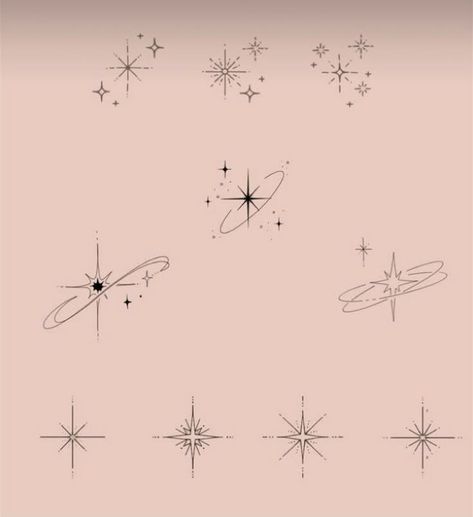 Line Art Star Tattoo, Mini Tattoos Star, Space Tattoo Simple, Stars Drawing Simple, Fineline Star Tattoo, Star Drawing Simple, Tiny Stars Tattoo, Starlight Tattoo, North Star Tattoos