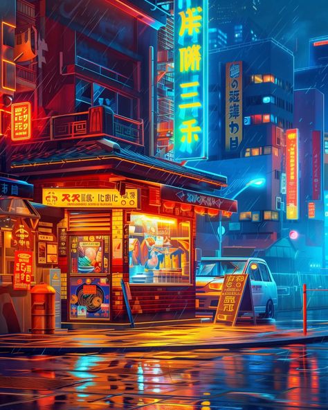 small ramen shops in somewhere Asia, after a rainy day 🌧️   ⠀⠀⠀⠀⠀⠀⠀⠀⠀⠀⠀⠀ High Resolution Wallpapers available on my Ko-fi! 🔗 https://linktr.ee/whimcity ✉️ DM for collabs ⠀⠀⠀⠀⠀⠀⠀⠀⠀ #urbanlife #illustration #urbanjungle #cityscapes #aiart #urbanlandscape #sketchdaily #aiartwork #midjourneyart #midjourneyartwork #aiartcommunity #lofi #lofiaesthetic #lofiedits #animestyle #lofihiphop #scifiworld #ramenlover #cyberpunkart #cyberpunk Ramen Shop Interior, Ramen Shop Illustration, Japanese Ramen Shop, Happy Charms, Lo-fi Aesthetic, Ramen Shop, Japanese Ramen, Shop Illustration, High Resolution Wallpapers