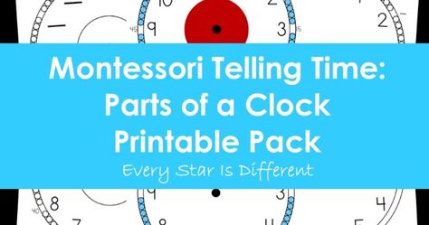 Telling Time Lesson, Parts Of A Clock, Clock Printable, Fraction Circles, Counting By 5's, Time Lessons, Montessori Classroom, Bead Bar, Writing Numbers