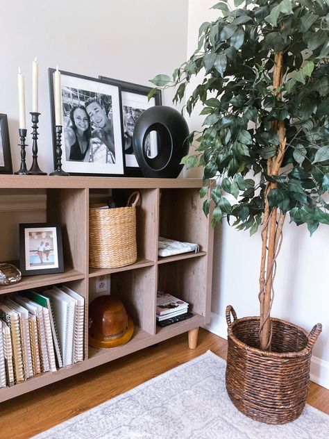 Decorate Cube Shelves, Cube Shelf Styling, Style Cube Shelves, Styling Cube Shelves, 6 Cube Organizer Makeover, Cube Shelving Ideas, Cube Shelf Tv Stand, Cube Organizer Ideas Living Room, Cube Shelves Decor