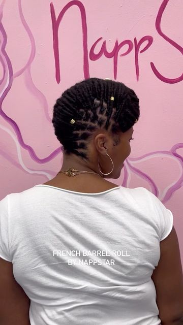 French Roll On Locs, French Roll Loc Style, Locks Updo Styles, Loc French Roll, Barrel Locs, Loc Updo, Barrel Roll, French Roll, Loc Hairstyles