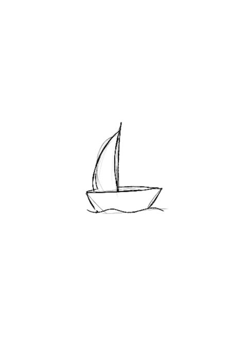 Lake Tattoo Ideas Simple, Tiny Canoe Tattoo, Mini Boat Tattoo, Mini Sailboat Tattoo, Boat On Water Tattoo, Minimalist Boat Tattoo, Fine Line Boat Tattoo, Tiny Boat Tattoo, Fine Line Sailboat Tattoo