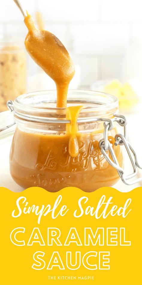 This caramel sauce tastes as if you slaved over it for hours, yet it's only a few minutes in your microwave or on your stove top! Brown sugar eliminates the need to caramelize the sugar and tastes just as good, if not better. Salted Caramel Sauce Recipe, Homemade Salted Caramel, Caramel Recipes Sauce, Salted Caramel Sauce, Homemade Caramel, Caramel Flavoring, Sweet Sauce, Caramel Sauce, Holiday Desserts