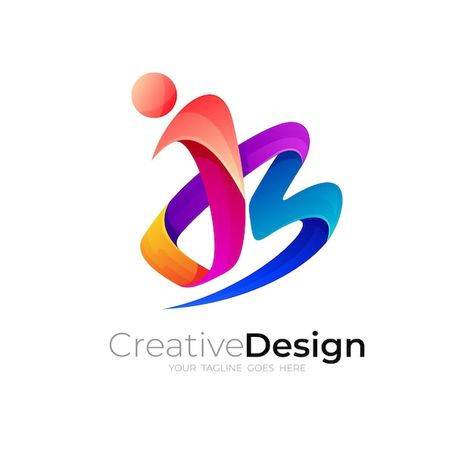 J and b logo combination 3d colorful des... | Premium Vector #Freepik #vector #jb-logo #lettering-logo #lettering-alphabet #letter-logo Logo Jb, Bs Logo, Jb Logo, Thunder Design, Logo Combination, J Logo, Ribbon Logo, Security Logo, Church Poster Design