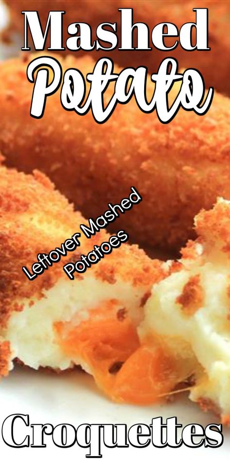 Mashed Potato Croquettes are best made with leftover mashed potatoes from the night before!! #croquettes #mashedpotatoes Mashed Potato Croquettes, Keto Substitutes, Potato Croquette Recipe, Neuer Wallpaper, Croquettes Recipe, Potato Croquettes, Cheesy Mashed Potatoes, Skillet Recipes, Making Mashed Potatoes