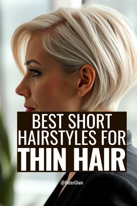 Hair Styles Thinning Hair Women, Hair Styles For Very Fine Hair, Short Bobs For Thinning Hair, Fine Hair Blonde Bob, Long Front Short Back Hair, Short Hairstyle For Thin Hair Woman, Haircuts For Very Fine Thinning Hair, Thinning Hair Haircuts For Women, Short Hairstyles For Women With Fine Hair