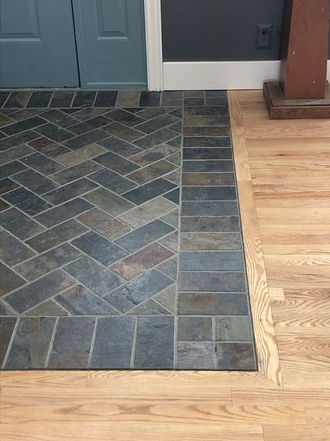 Entryway Tile, Entry Tile, Foyer Flooring, Entryway Flooring, Floor Tile Design, Slate Flooring, Brick Flooring, Slate Tile, Hus Inspiration