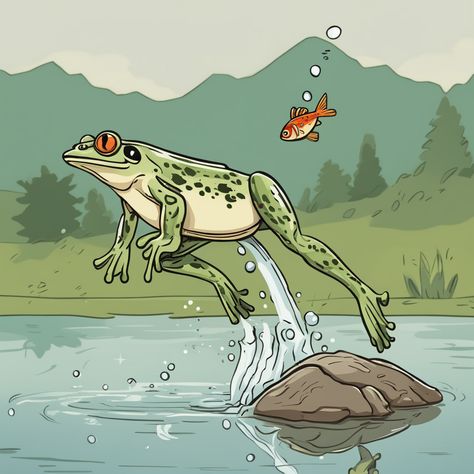 you can see it's a frog jumping #grintesting Frog Jumping Animation, Frog Jumping Drawing, Friday Frog, 5 Little Speckled Frogs, Frog Jumping, Frog Habitat, Frog Sketch, Movement Drawing, Watercolour Challenge