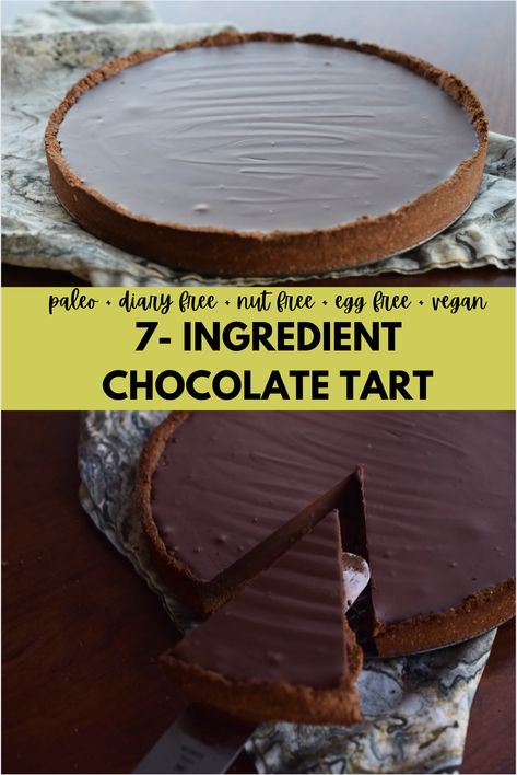 Aip Chocolate, Vegan Chocolate Tart, Autoimmune Recipes, Aip Desserts, Paleo Baking, Paleo Vegan, Dairy Free Dessert, Inflammatory Foods, Chocolate Tart