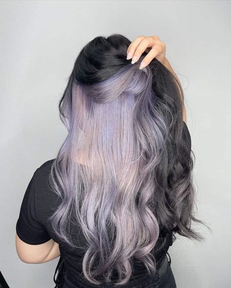 55 Best Hair Color Ideas for Peekaboo Highlights - Hairstyle & Makeup Peekaboo Hair Ideas, Purple Peekaboo Hair, Under Hair Color, Hairstyle And Makeup, Peekaboo Hair Colors, Best Hair Color Ideas, Light Purple Hair, Peekaboo Highlights, Dark Purple Hair