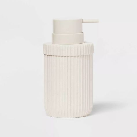 Ribbed Soap Pump Ivory - Room Essentials™: Resin & Plastic, Refillable, Spot Clean, 13.5oz Capacity : Target Olivia Mossbacher, Bathroom Soap Dispenser Ideas, Bathroom Preppy, Target Essentials, White Soap Dispenser, Bath Room Decor, Target Bathroom, Kids Bathroom Accessories, Ivory Pumps