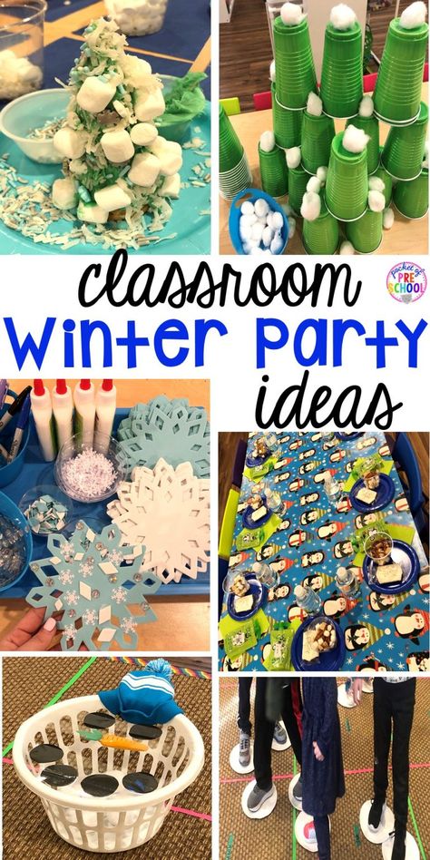 Classroom Winter Party Ideas, Winter Party Activities, Winter Craft Activities, Classroom Winter Party, Winter Party Ideas, Winter Party Games, Winter Wonderland-party, Classroom Holiday Party, Classroom Christmas Party