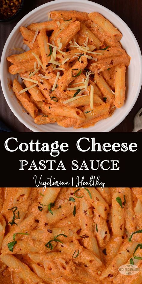 Vsg Recipes Easy Dinners, Healthy Meals For Heart Health, High Protein Cottage Cheese Sauce, Pasta For Pregnant Women, Healthy Meals With Cottage Cheese, Lunch With Cottage Cheese, Rigatoni Vegetarian, Clean Simple Eats Recipes, Cottage Cheese Pasta Sauce