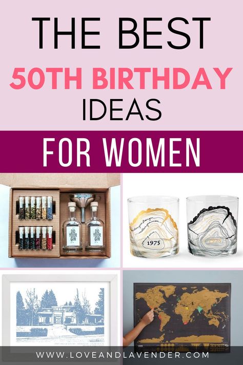 Hooray for turning 50! It’s a huge milestone that should be absolutely celebrated to the nines, and it’s definitely NOT the birthday to scrimp on a gift. You need to find the best 50th birthday gift ideas ever, and lucky for you, you’ve come to the right place. Read this article on the Best 50th Birthday Ideas for Women! Don't left out, pin now! #birthday #50thbirthday #birthdaygifts #birthdaycelebration #gifts Personalized 50th Birthday Gifts, 50th Birthday Handmade Gifts, Cute 50th Birthday Gift Ideas, 50thbirthday Gift Ideas For Women, Gifts For Mom 50th Birthday, Birthday Gift Ideas 50th, Gifts For Someone Turning 50, 50th Birthday Keepsake Ideas, Homemade 50th Birthday Gifts