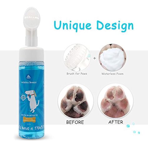 PupMate Paw Cleaner, No-Rinse Waterless shampoo for Dogs and Cats Feet Cleaning with Silicone Pet Grooming Brush, Rose Scent, 6.8 oz, Unique Design Pet Shampoo >>> Check this awesome product by going to the link at the image. (This is an affiliate link) Paw Cleaner, Rose Scent, Pet Shampoo, Foaming Cleanser, Silicone Brush, Rose Scented Products, Pet Paws, Deep Clean, Dogs And Cats