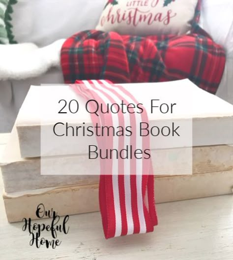 Diy Wooden Books, Christmas Book Stacks Diy, Christmas Book Quotes, Stacked Books Decor Diy Christmas, Christmas Book Stack Decor, Diy Stacked Books, Christmas Book Crafts, Christmas Stacked Books, Stamped Books Sayings Christmas