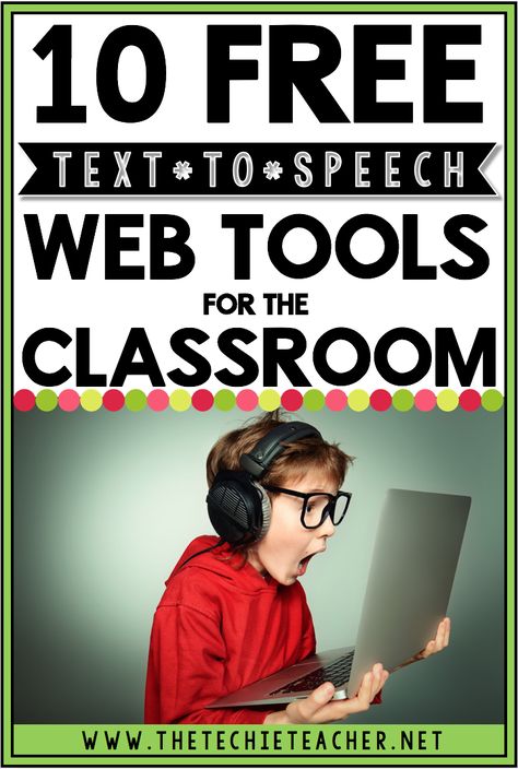 10 FREE Text to Speech Web Tools for the Classroom. No software required and can work on Chromebooks, laptops and computers. TTS technology can help ELL learners, children with dyslexia as well as any child who has difficulty making meaning from text. Ell Learners, Chemistry Concepts, Teaching Websites, Computer Lab Lessons, Techie Teacher, Text To Speech, Technology Lessons, Web 2.0, Assistive Technology