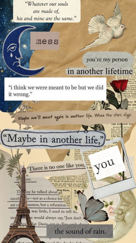 “We won’t be together but maybe the next life” :( #love #vintage #moodboard #aesthetic #collage #heartbroken Aesthetic Wallpaper About Him, Collage Board Aesthetic, Vintage Quotes Aesthetic Life, Love Quotes Aesthetic Vintage, Maybe In Another Life Aesthetic, Maybe In Next Life, Hopeless Romantic Aesthetic Wallpaper, Affirmation Collage, Time Collage