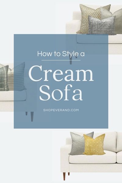 A cream sofa is the ultimate blank canvas for choosing the perfect combination of throw pillows. We love styling for a neutral living room. A cream sofa paired with unique and colorful accent pillows is one of our favorite minimalist looks. We're sharing 5 cream couch looks that will make it easy for you to mix and match your throw pillows like a pro. All Everand® pillows are hand-sewn by a refugee woman who has come to Chicago to create a new life for herself. Shop pillows with a purpose. Clean White Couch, Anthropologie Living Room Inspiration, Anthropologie Living Room, Cream Sofa Living Room, Cream Colored Sofa, Cream Couch, Beige Couch, Best Pillows, White Couch