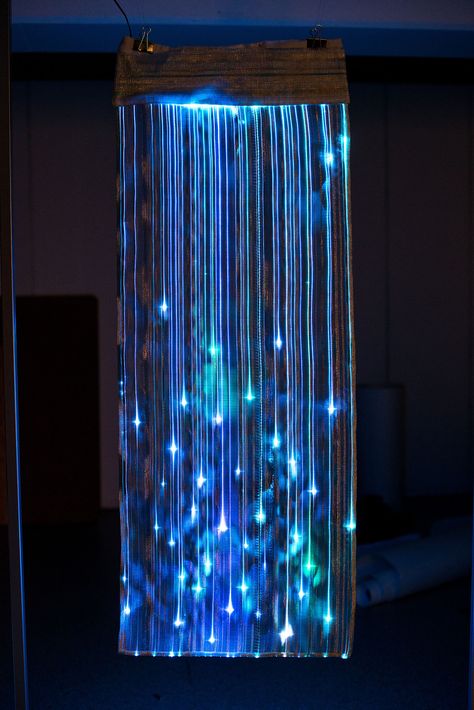 Flow | Flow is a translucent fabric woven on a shaft loom. O… | Flickr Fiber Optic Curtain, Liquid Light, Fiber Optic Lighting, Transparent Fabric, Indoor Waterfall, Deco Nature, Charcoal Drawings, Fibre Optics, Water Walls