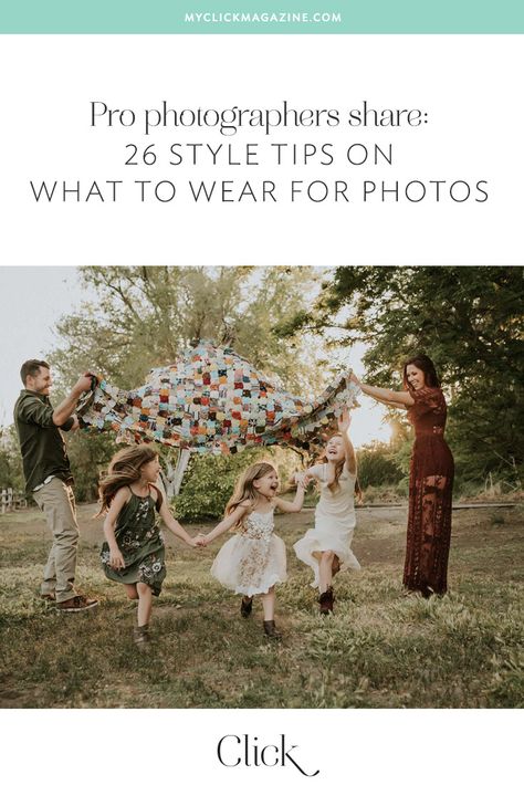 Want to know what to wear for photos? Pro photographers share 26 style tips to help anyone look and feel amazing for their next photo session. #cuteoutfits #whattowear #outfits #photography #style Summer Family Photos, Fall Family Photo Outfits, Fall Family Photos, Family Photo Outfits, Family Photo Sessions, Photo Outfit, Outfits Fall, Fall Family, Fall Photos