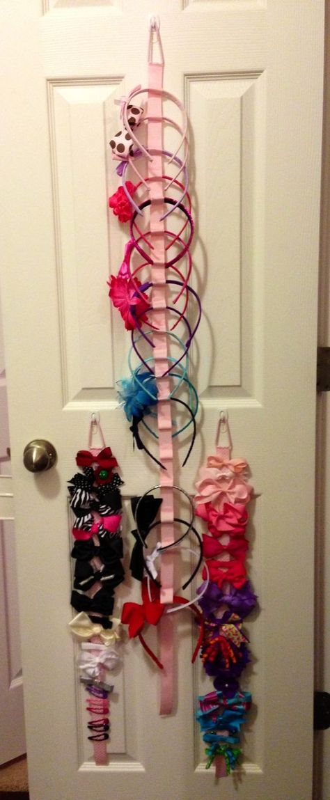 Hair Organizer, Hair Accessories Holder, Accessory Organizer, Headband Organizer, Hair Accessories Storage, Organizing Hair Accessories, Organizer Diy, Sewing Room Organization, Headband Holder