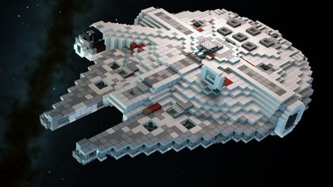 Minecraft Global Community | Star Wars: Millennium Falcon Star Wars Minecraft Builds, Minecraft Starwars, Star Wars Minecraft, Minecraft Star Wars, Minecraft Vehicles, Server Ideas, Minecraft Modern City, Minecraft Steampunk, Minecraft Java