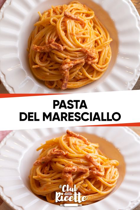 Quando si parla di primi piatti facili e veloci la nostra cucina è ricca di spunti. Unendo ingredienti semplici ma saporiti, spesso presenti nelle nostre dispense, nascono delle ricette davvero sfiziose come la Pasta del Maresciallo. Questa sorta di Pasta con la Panna e il Pomodoro, si prepara aggiungendo anche della Pancetta Affumicata e creando un sugo cremoso davvero irresistibile. Pasta Con Speck, Pasta Alla Norcina, Pasta Al Pomodoro, Pasta Pomodoro, Pasta Italiana, Lasagna Pasta, Healthy Diet Recipes, Food Illustrations, Pasta Dishes