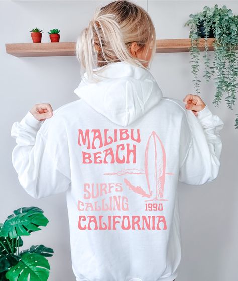 Surfer Clothes, 2024 Beach, Surf California, 2023 Beach, Summer Hoodie, California Sweatshirt, Beach Sweatshirt, Malibu Beach, Malibu Beaches