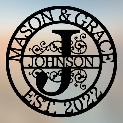 PRICES MAY VARY. ⭐️Waterproof & Anti-fading: All products are electrostatically powder-coated. This will prevent rust and corrosion waterproof and fade-resistant and guarantees durability for indoor & outdoor use. ⭐️High Quality Steel: It is made of No. 14 cold rolled steel, which is superior to products made of No. 16 steel. ⭐️Mounting Holes: All our metal wall decor is designed to be hung on either an interior or exterior wall. All products come with pre-drilled mounting holes for ease of inst Split Letter Monogram, Personalized Wedding Gift, Family Name Sign, Letter Monogram, Custom Metal, Name Sign, Family Name, Personalized Wedding, Metal Signs