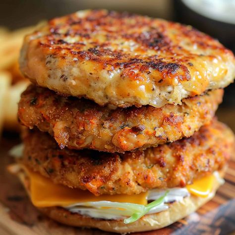 Cheddar Ranch Chicken Burgers Cheddar Ranch Chicken Burgers, Chicken Ranch Burgers, Pesto Ranch Chicken, Ranch Cheddar Chicken, Cheddar Ranch Chicken, Chicken Burger Patties, Ranch Burgers, Classic Burger, Plain Bread