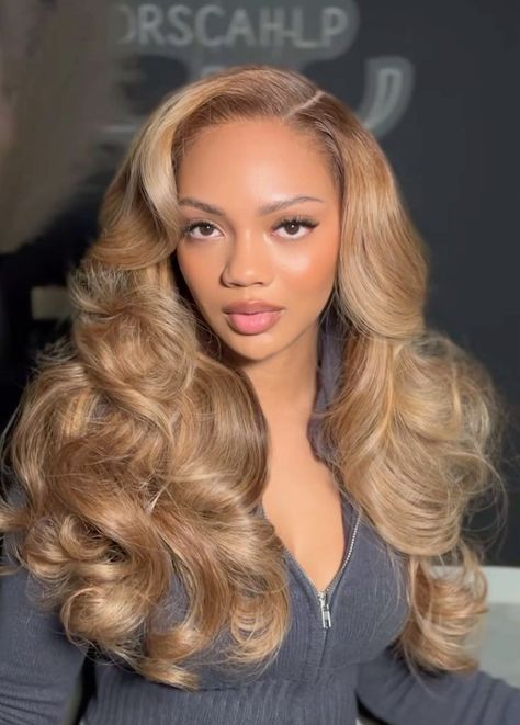 Honey Blond Wigs Black Women, Black Women Hairstyles With Color, Blonde Curly Hair Black Women Wig, Blonde Sew In Weave With Closure, Homey Blonde Hair Black Women, Blonde Sew In Weave With Leave Out, Honey Blonde Sew In Weave, Blonde Hair On Light Skin Black Women, Blond Hair Black Women