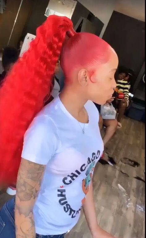 Red Curly Ponytail Black Women, Ginger Half Up Half Down Weave, Red Ponytail Hairstyles For Black Women, Black Womens Hairstyles, Red Ponytail, Frontal Ponytail, Slick Ponytail, Weave Ponytail Hairstyles, Sleek Ponytail Hairstyles