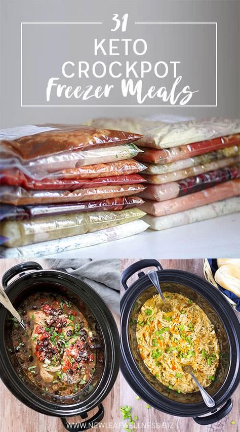 Freeze Meals, Crockpot Freezer Meals, Keto Crockpot, Keto Crockpot Recipes, Keto Meal Prep, Freezer Cooking, Diet Vegetarian, Keto Meals, Crockpot Meals