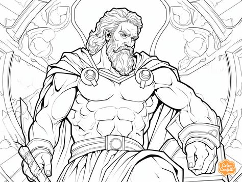 illustration of A touch of Hephaestus in coloring Hephaestus Drawing, Kids Table Wedding, Mandala Turtle, Coloring Page For Adults, Kids Table, Table Wedding, Fantasy Fairy, Kid Table, Greek Gods